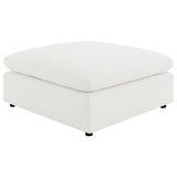 Raleigh Ivory Boucle Upholstered Ottoman front angle
