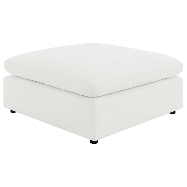 Raleigh Ivory Boucle Upholstered Ottoman front angle
