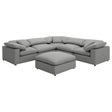 Raleigh 6-Piece Boucle Upholstered Modular Sectional in grey main view