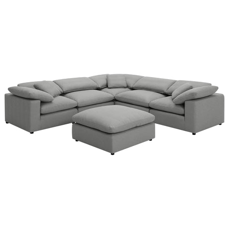 Raleigh 6-Piece Boucle Upholstered Modular Sectional in grey main view