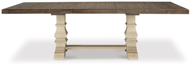 Bolanburg Antique White Extension Dining Table - front angle view