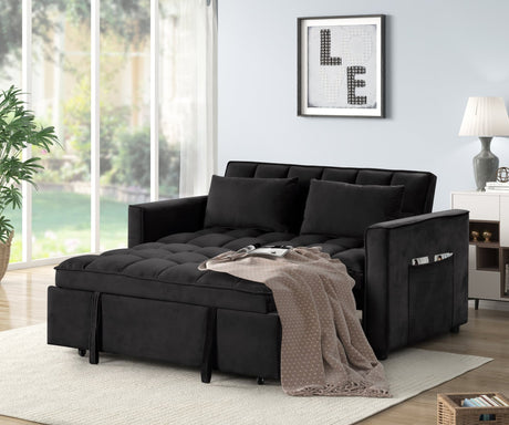 Relax Black Full Sleeper Sofa, sofa view from front