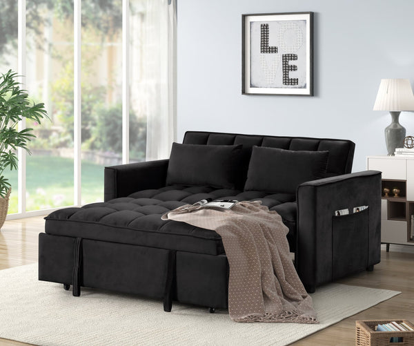 Relax Black Full Sleeper Sofa, sofa view from front