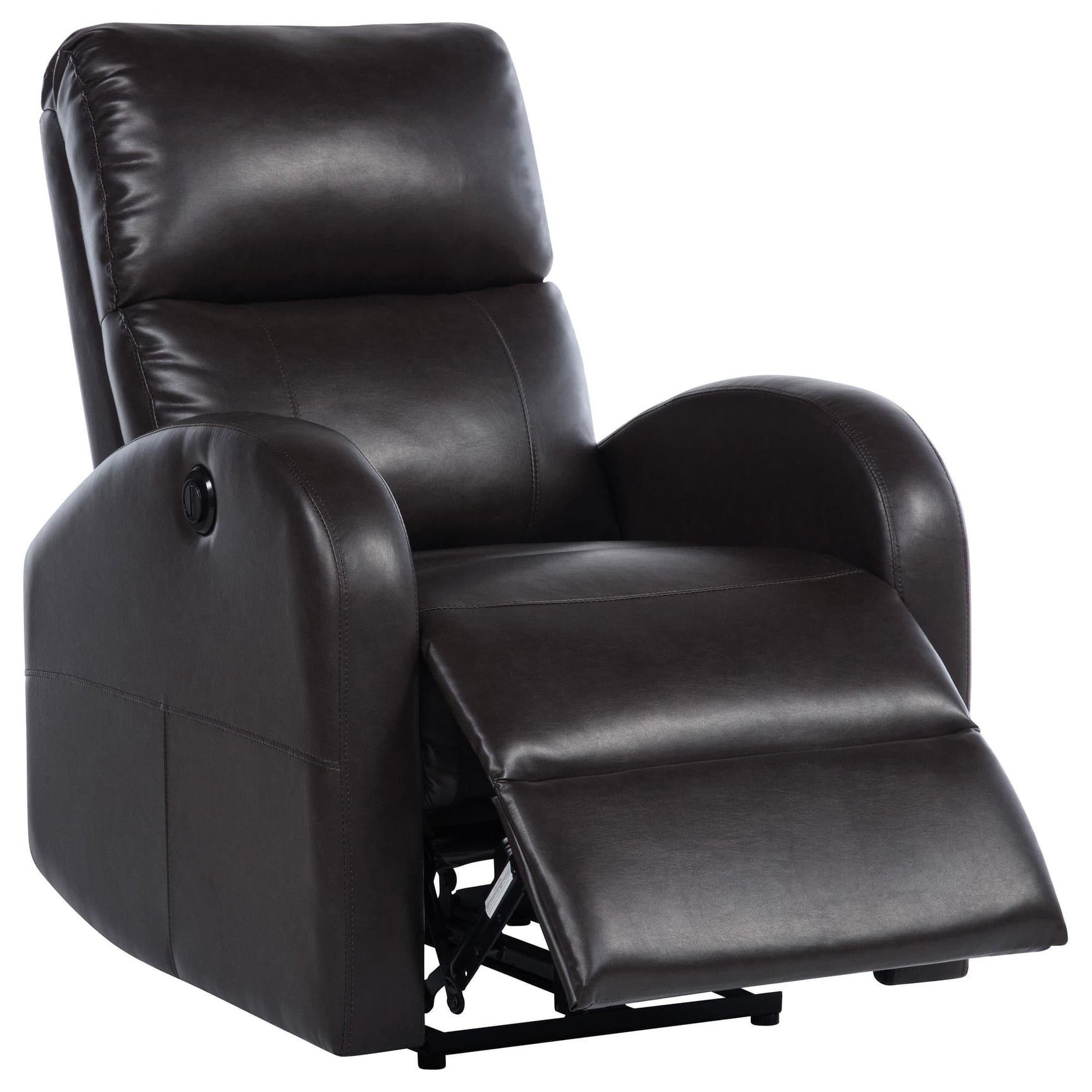 Grant brown upholstered power recliner chair front view