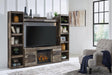 Derekson Multi Gray 4-Piece Entertainment Center with Electric Fireplace front angle