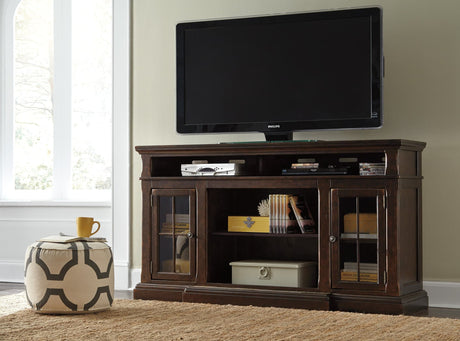 W701-88 Dark Brown TV Stand 72" length front view