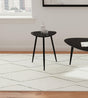 Odessa triangular black mango wood end table front angle