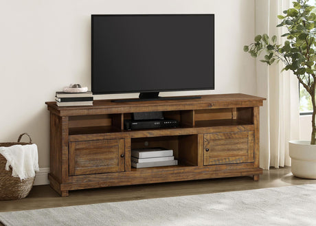 Payne 70-inch Distressed Brown TV Stand Media Console front view