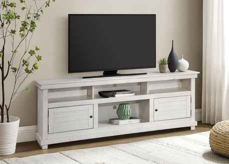 Payne 70-inch white TV stand media console front view