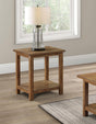 Payne Wood End Table with Shelf Distressed Brown, front view