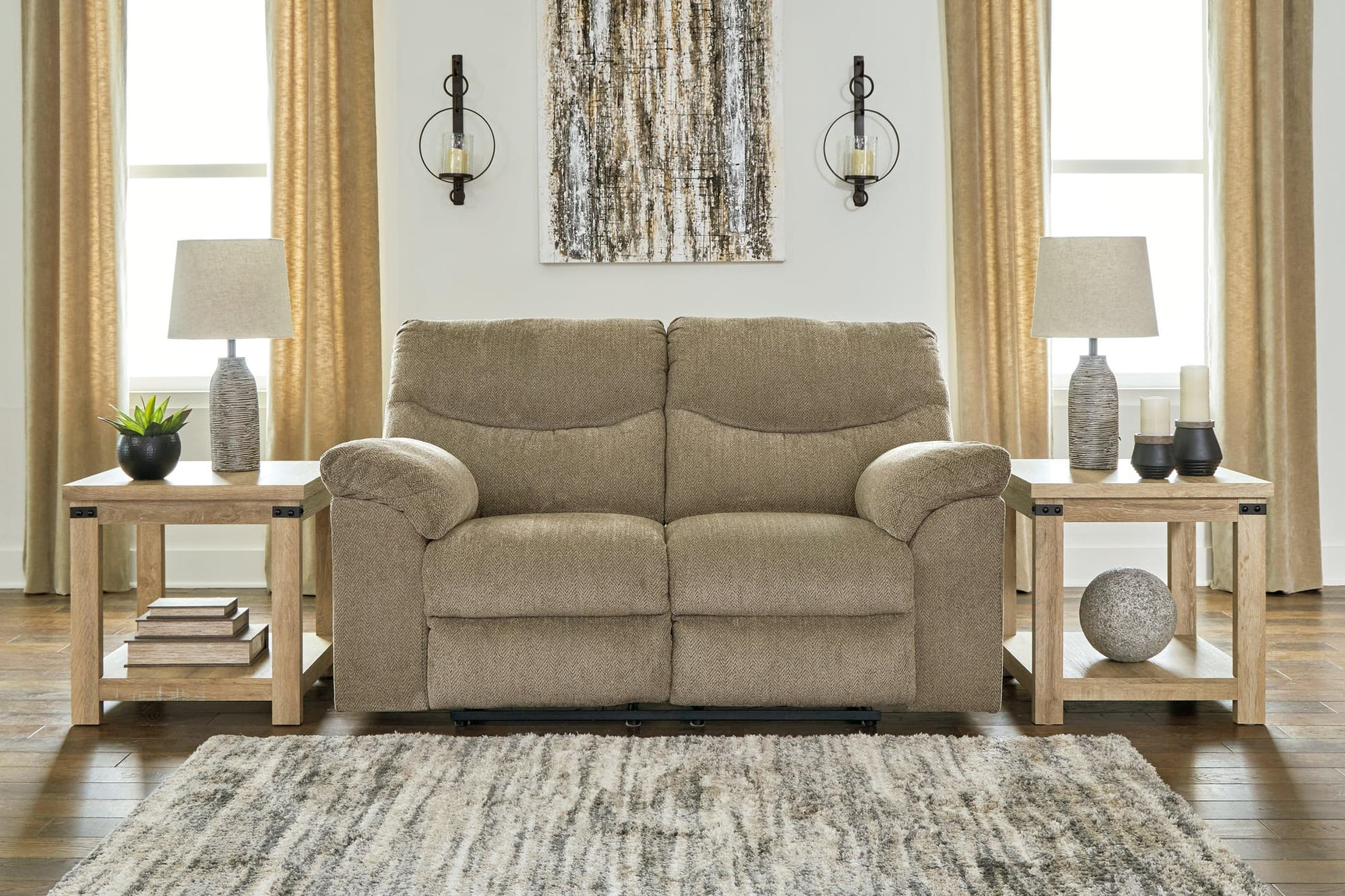 Alphons Briar Reclining Loveseat front angle