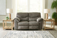 Alphons Putty Reclining Loveseat front view