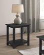 Payne Wood End Table with Shelf in Java finish, front angle view