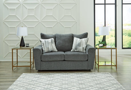 Stairatt Gravel Chenille Loveseat front angle view