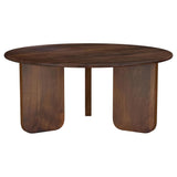 Dale Round Brown Mango Wood Coffee Table, front view