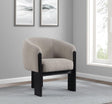 Valdez Boucle Upholstered Barrel Back Accent Chair Beige front view