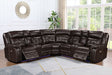 Amazon2027 brown leather gel power reclining sectional sofa front view