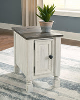 Havalance White and Gray Chairside End Table front angle