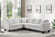 front view of Logan Beige linen sectional sofa