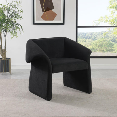 Ramsey Black Upholstered Sloped Arm Accent Chair front view