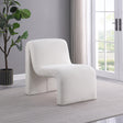 Drayton Ivory Upholstered Curved Armless Accent Chair front view