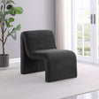 Drayton upholstered curved armless accent chair black front angle