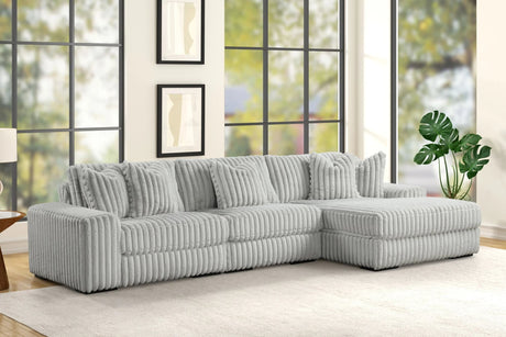 Sunday Gray 3-Piece Sectional sofa main view