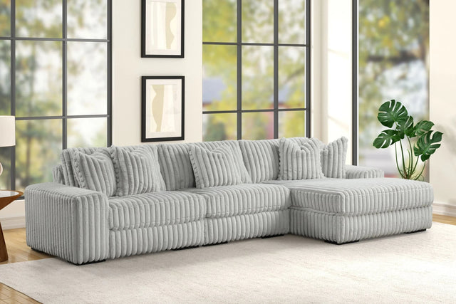 Sunday Gray 3-Piece Sectional sofa main view