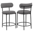 Viola grey boucle upholstered counter chair, front view