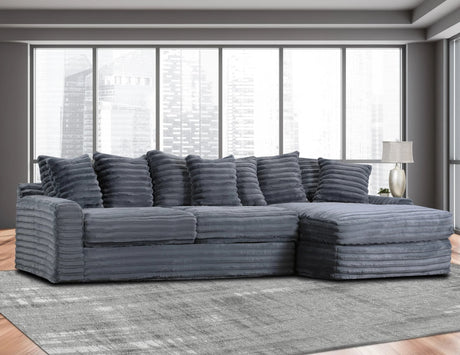 Julia Charcoal Gray Sectional Sofa main view