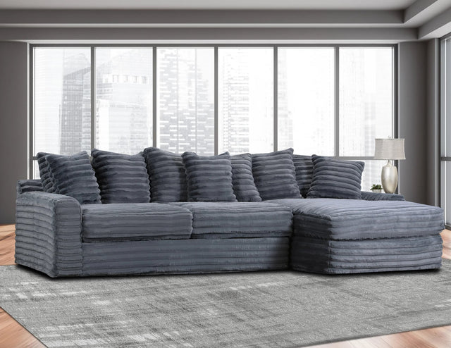 Julia Charcoal Gray Sectional Sofa main view