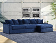 Julia Navy Blue Sectional Sofa front view showing navy blue fabric