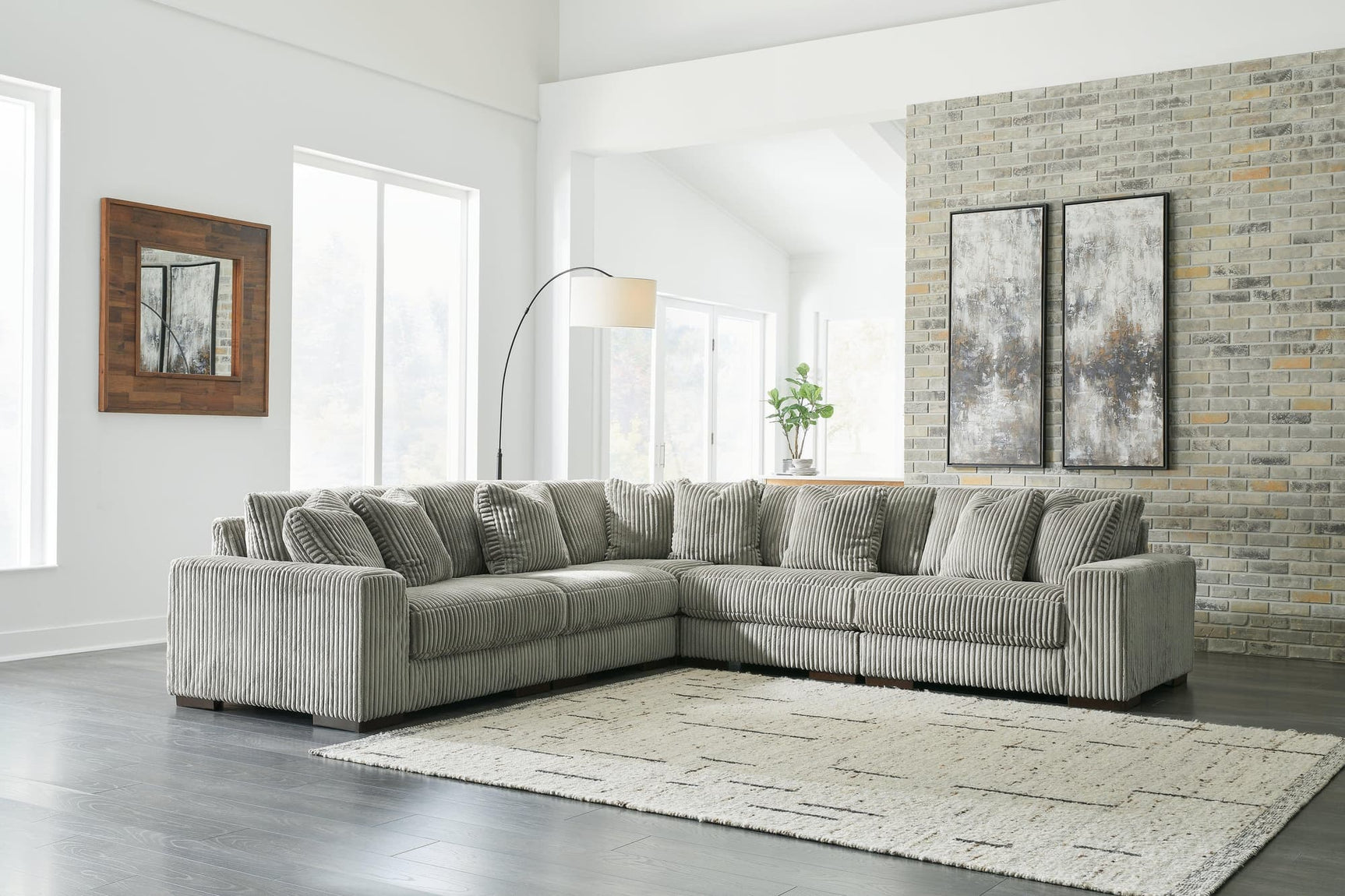 Main view of Lindyn Fog 5-Piece Sectional sofa