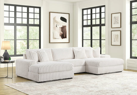 XL Sunday Beige 3-Piece Sectional Sofa front view