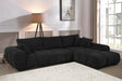 front angle view of Manhattan Black Sectional sofa