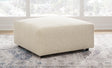 Edenfield Oversized Accent Ottoman side angle in linen chenille
