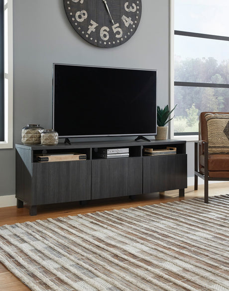 Black W215-66 TV stand front view