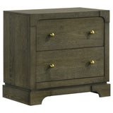 Gran Park 2 Drawer Nightstand in Dark Cocoa finish, front view