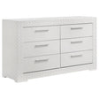 Ives 6-drawer white high gloss dresser front view