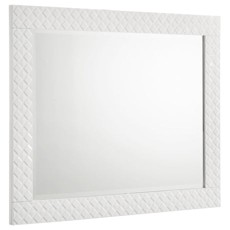 Ives White High Gloss Dresser Mirror front view