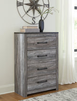 Bronyan Dark Gray 4-Drawer Chest front view