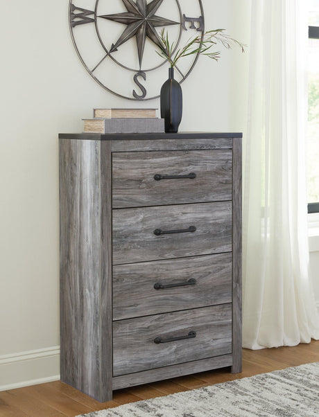 Bronyan Dark Gray 4-Drawer Chest front view