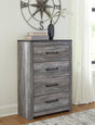 Bronyan Dark Gray 4-Drawer Chest front view