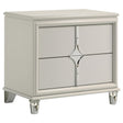 Olivia 2 Drawer Nightstand Pearl White front view