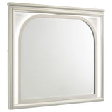 Olivia LED Dresser Mirror Pearl White, front view