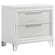 Marmore white 2-drawer nightstand angled view