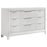 Marmore white 9-drawer dresser cabinet front view