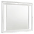 Marmore LED White Dresser Mirror front view with LED lighting on