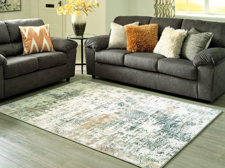 Redlings Multi 7'5" x 9'6" rug showing red and white abstract design