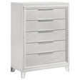 Marmore 5-drawer white bedroom chest front view